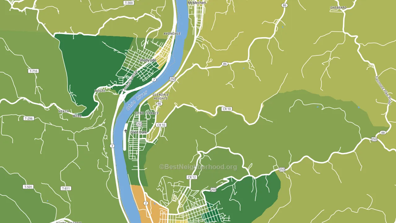 Glen Dale, WV block-group voter-turnout map