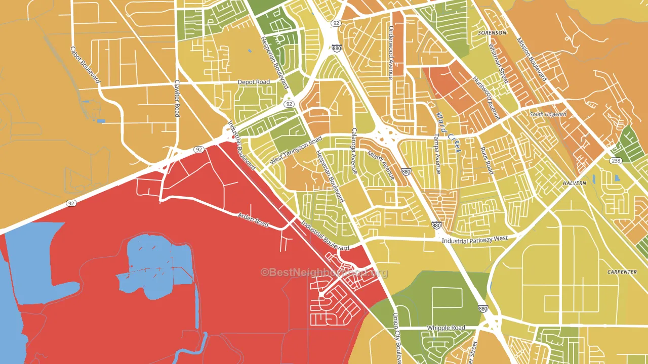Glen Eden, Hayward, CA block-group voter-turnout map