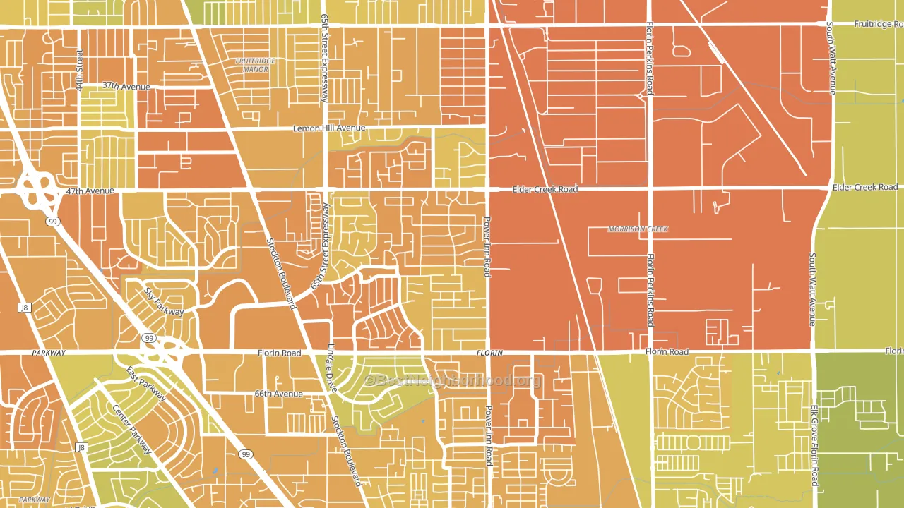 Glen Elder, Sacramento, CA block-group voter-turnout map