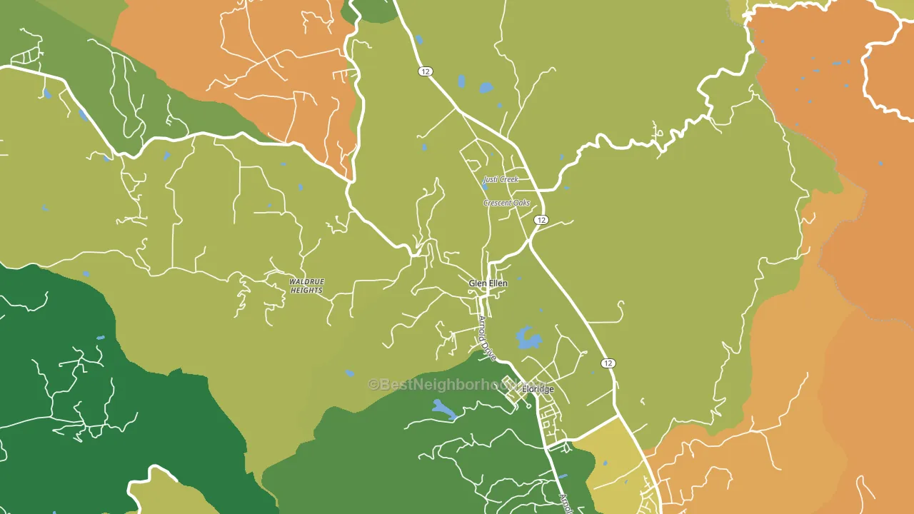 Glen Ellen, CA block-group voter-turnout map