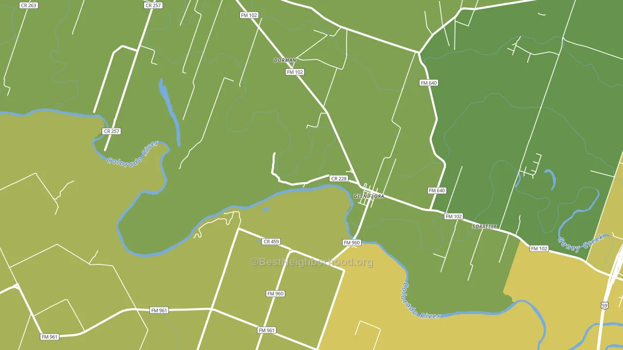 Glen Flora, TX block-group voter-turnout map