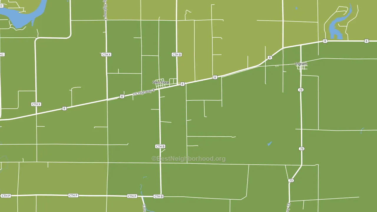 Glen Flora, WI block-group voter-turnout map