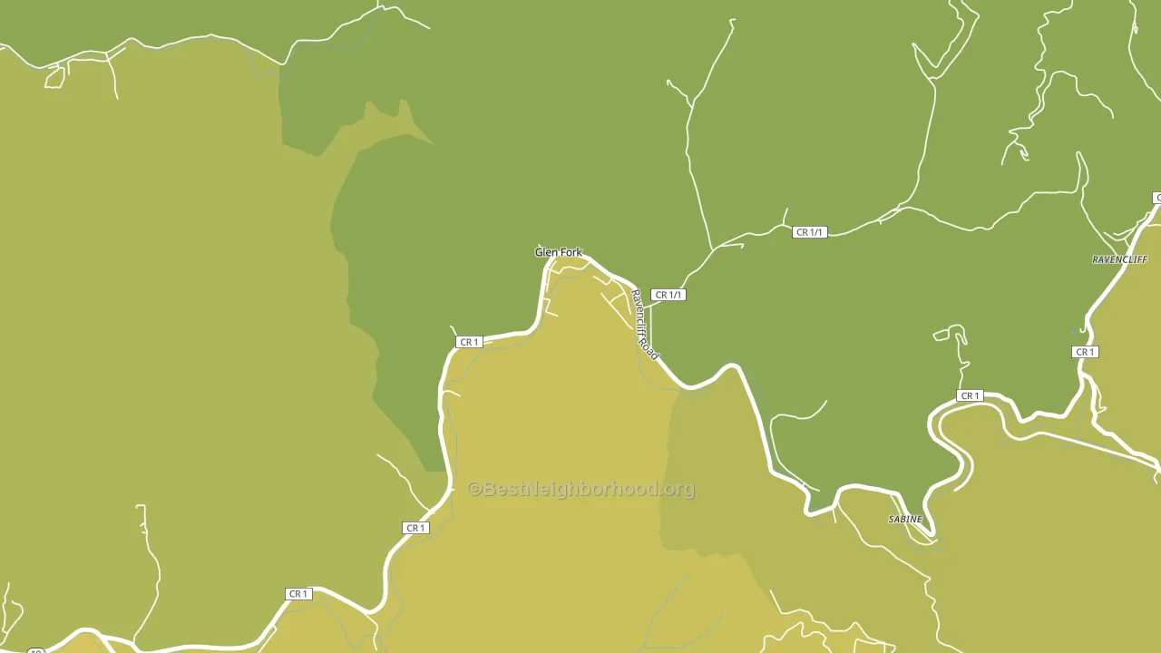 Glen Fork, WV block-group voter-turnout map