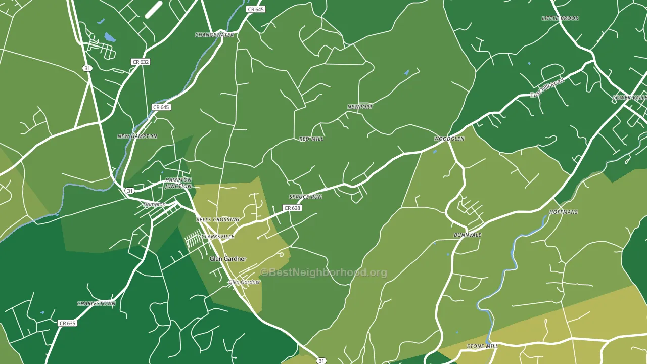 Glen Gardner, NJ block-group voter-turnout map