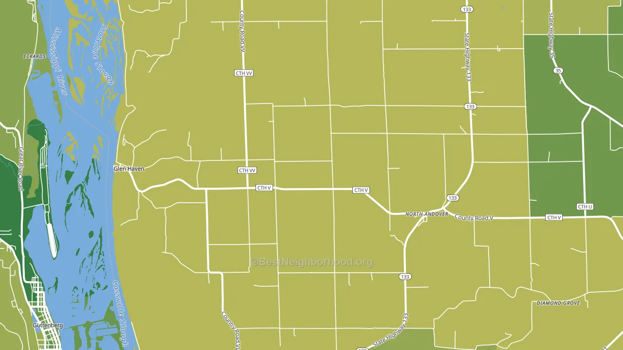Glen Haven, WI block-group voter-turnout map