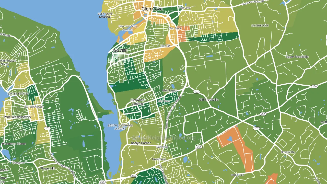Glen Head, NY block-group voter-turnout map