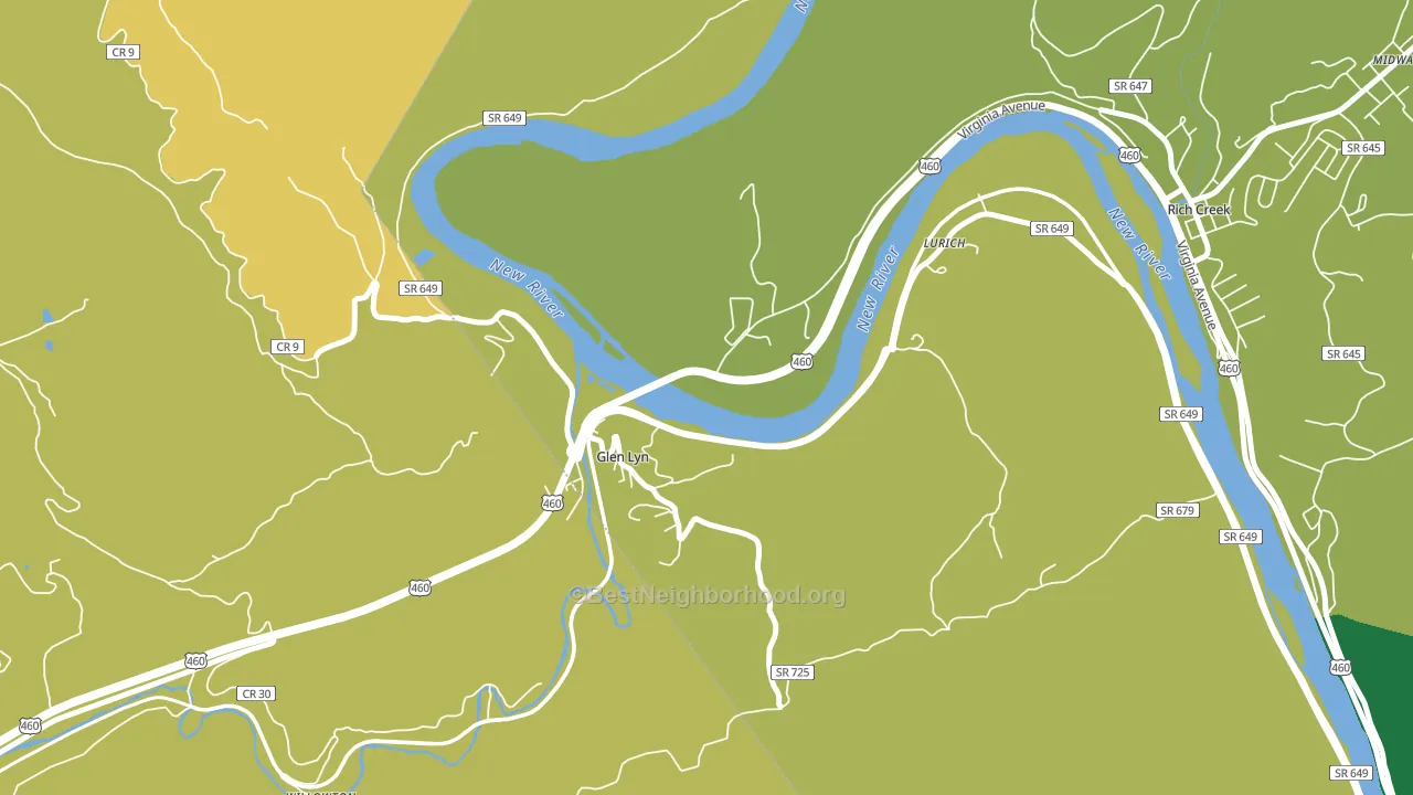 Glen Lyn, VA block-group voter-turnout map