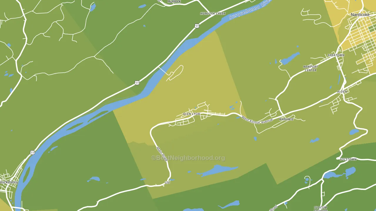 Glen Lyon, PA block-group voter-turnout map