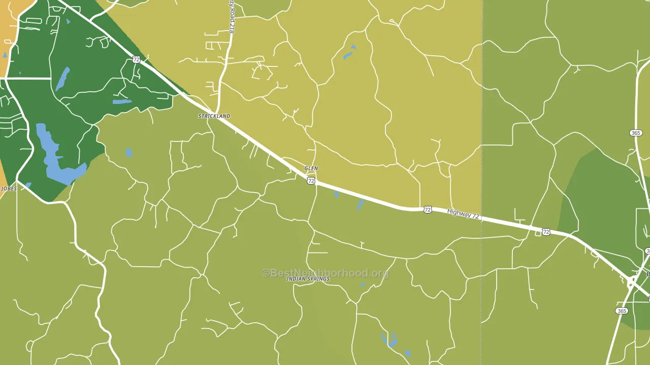 Glen, MS block-group voter-turnout map