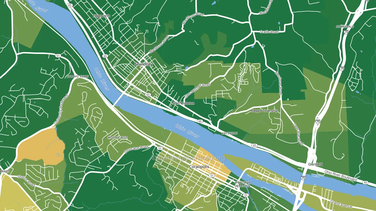 Glen Osborne, PA block-group voter-turnout map