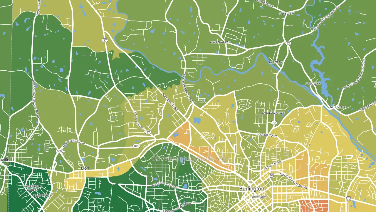 Glen Raven, NC block-group voter-turnout map