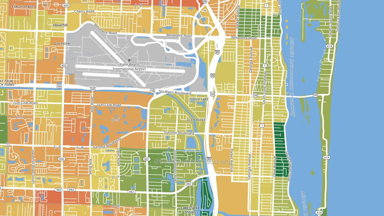 Glen Ridge, FL block-group voter-turnout map