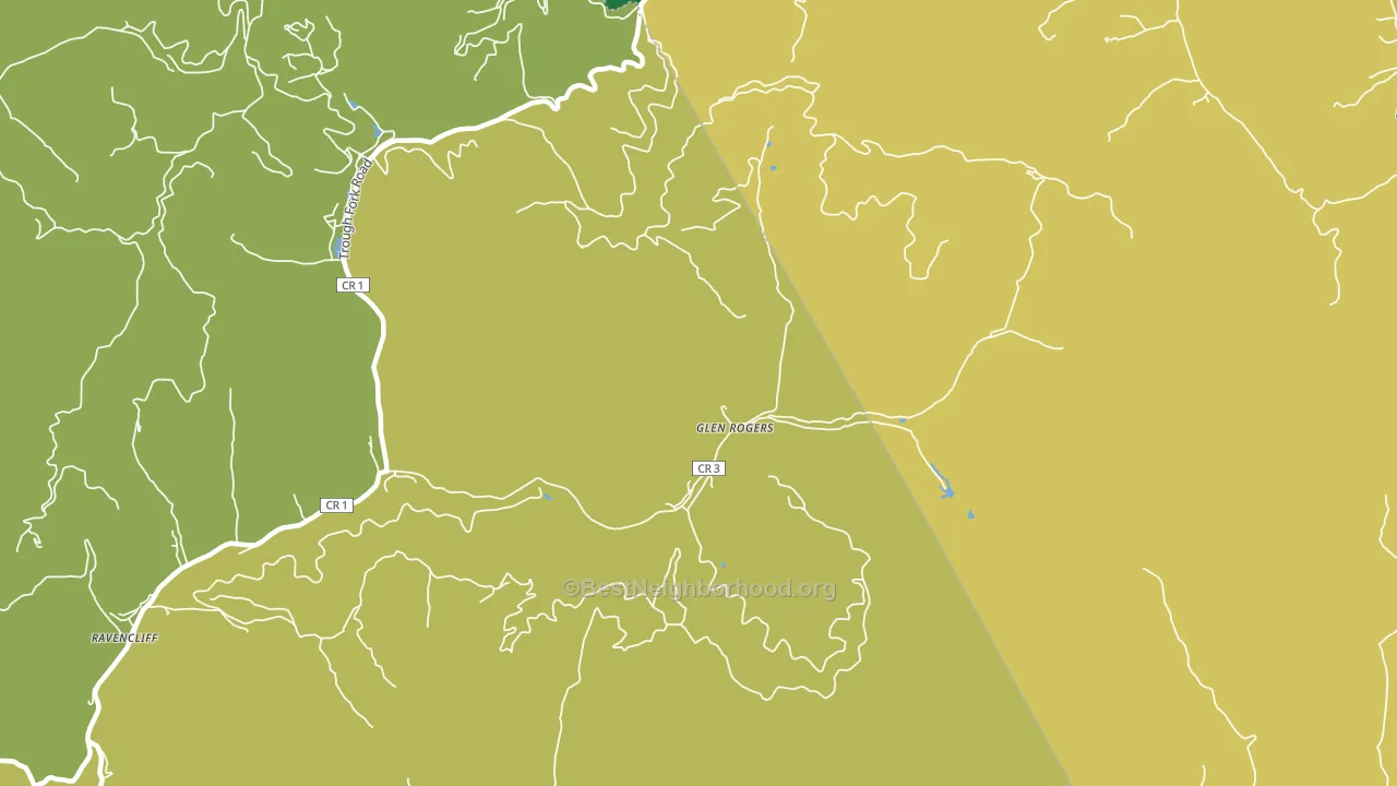 Glen Rogers, WV block-group voter-turnout map