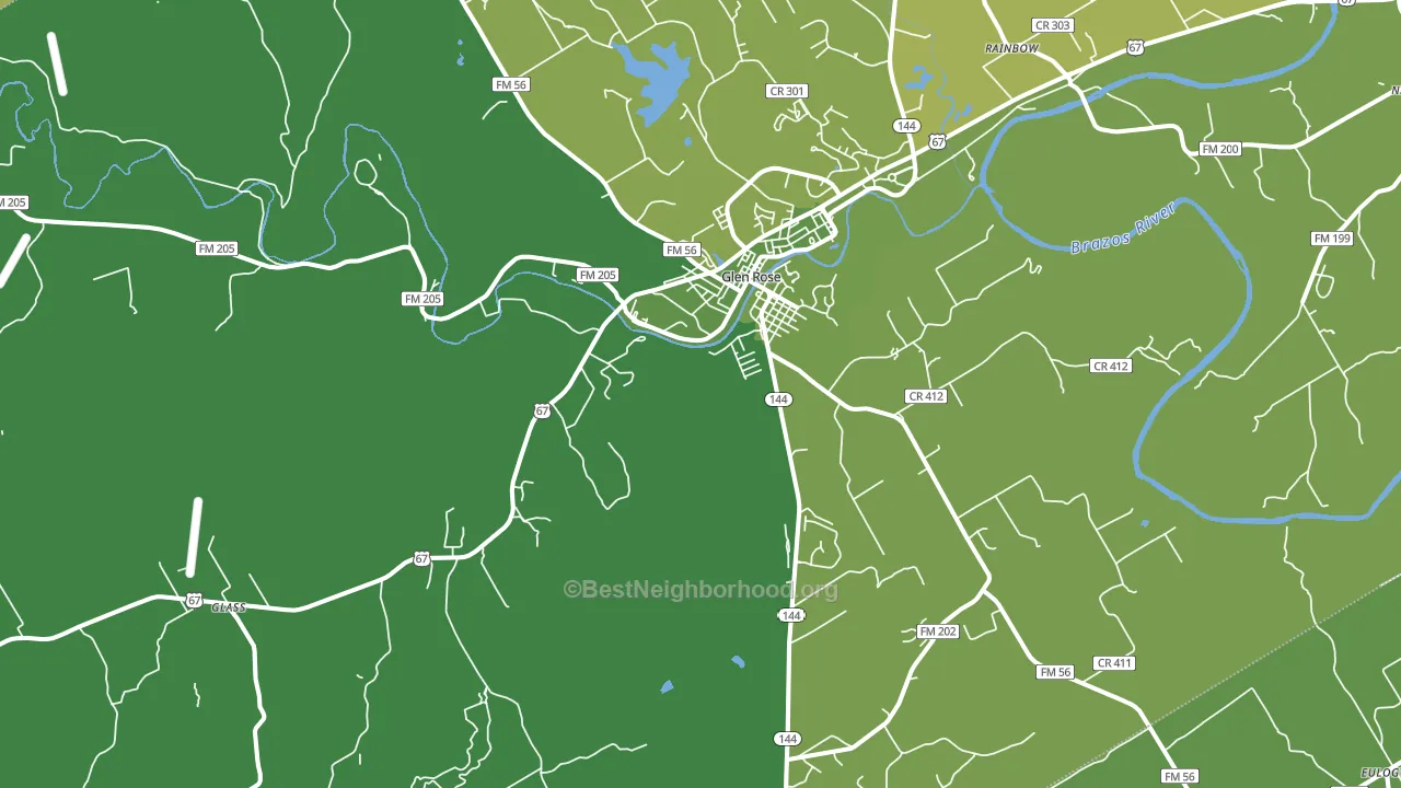 Glen Rose, TX block-group voter-turnout map