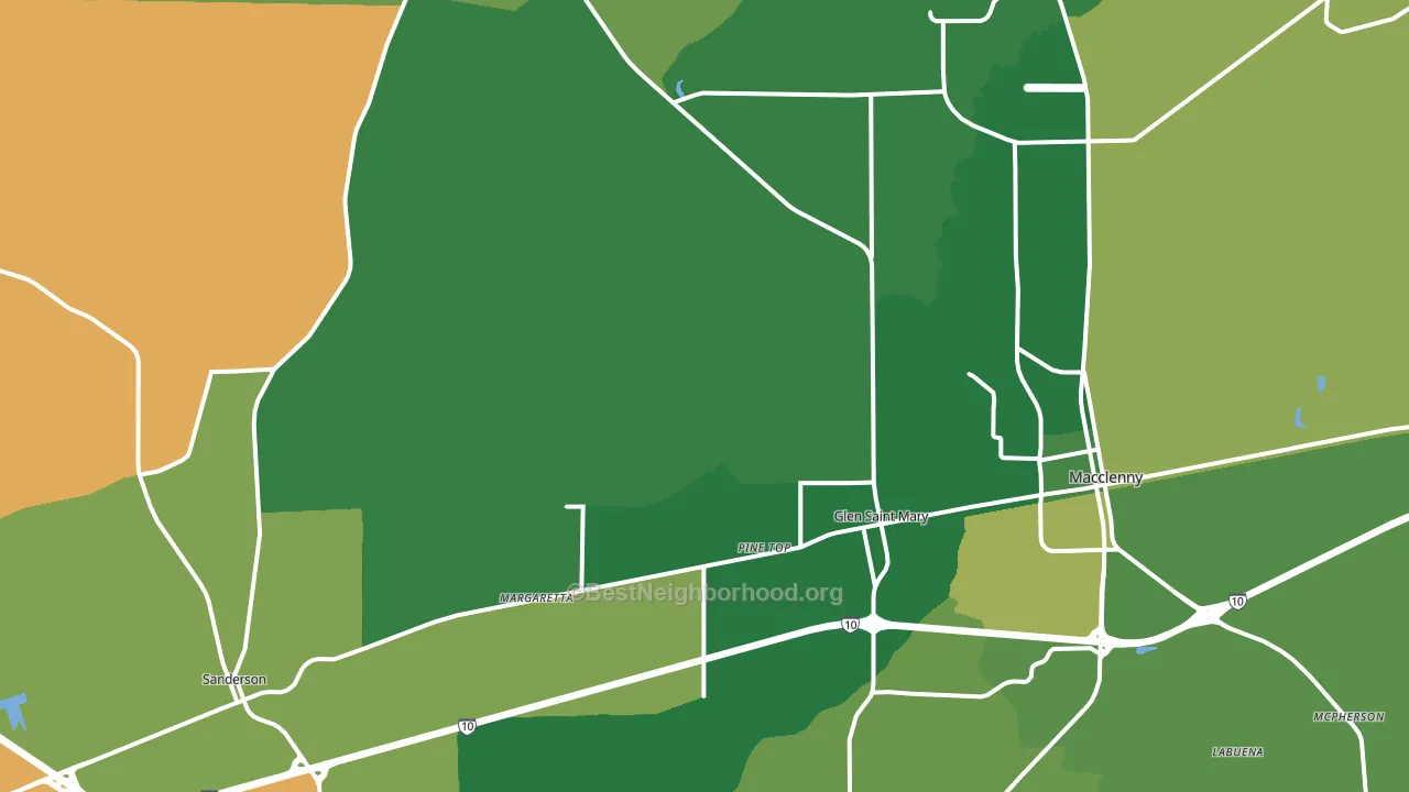 Glen St. Mary, FL block-group voter-turnout map