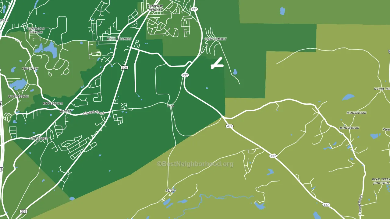 Glen Summit, PA block-group voter-turnout map