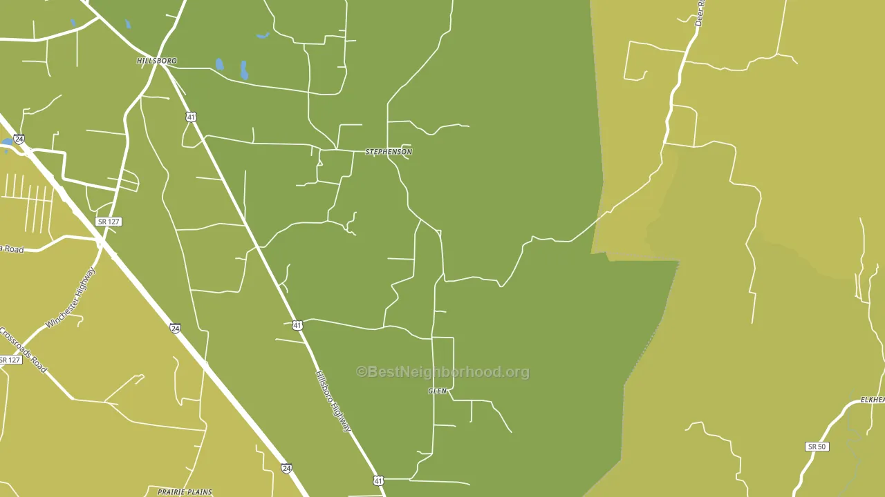 Glen, TN block-group voter-turnout map