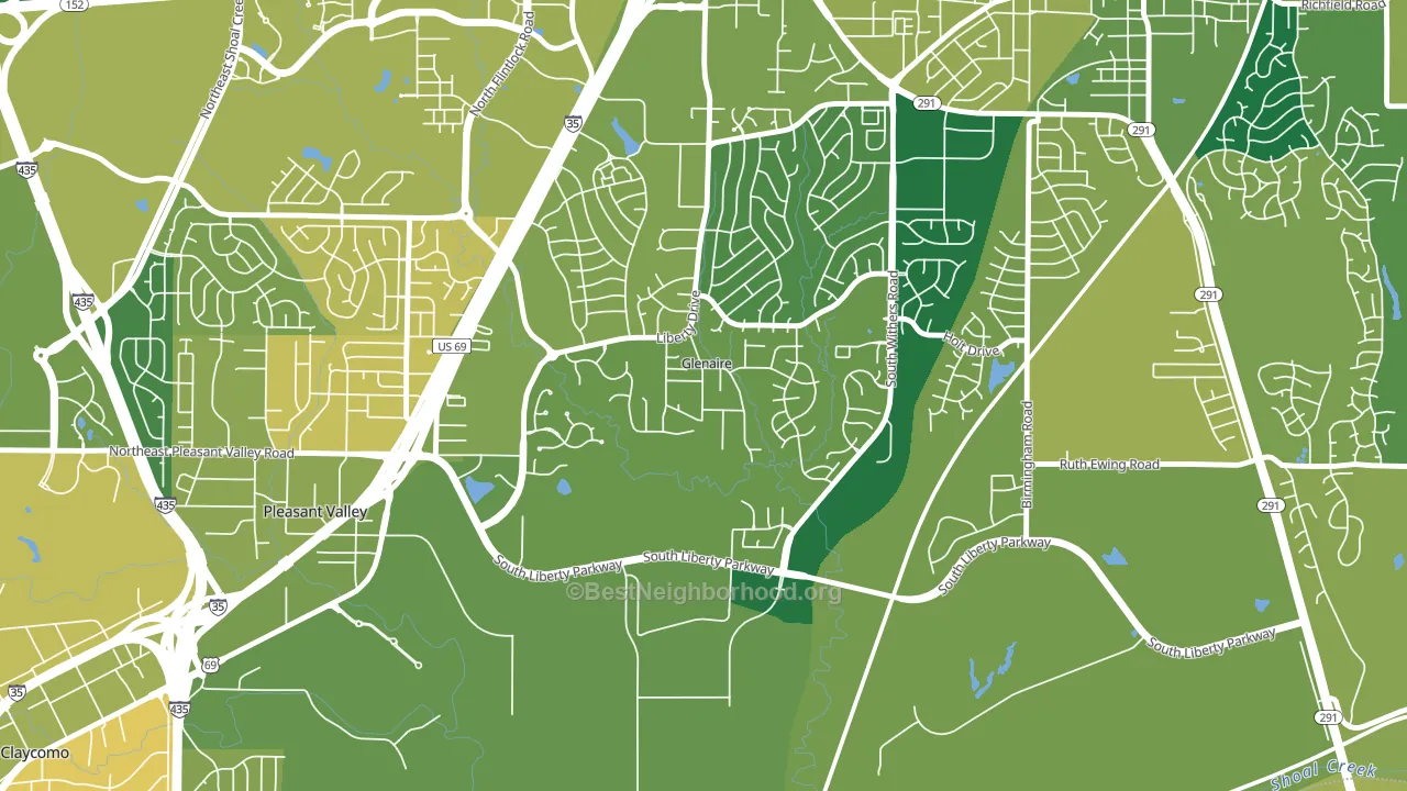 Glenaire, MO block-group voter-turnout map