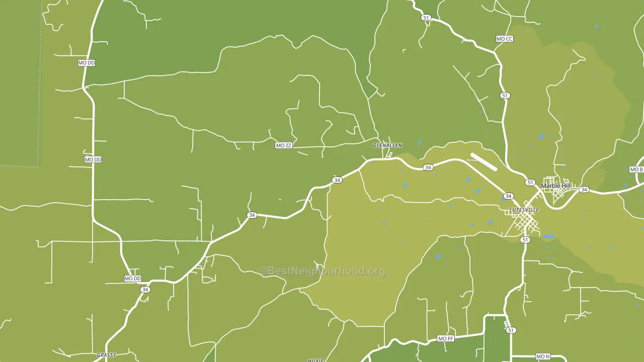 Glenallen, MO block-group voter-turnout map