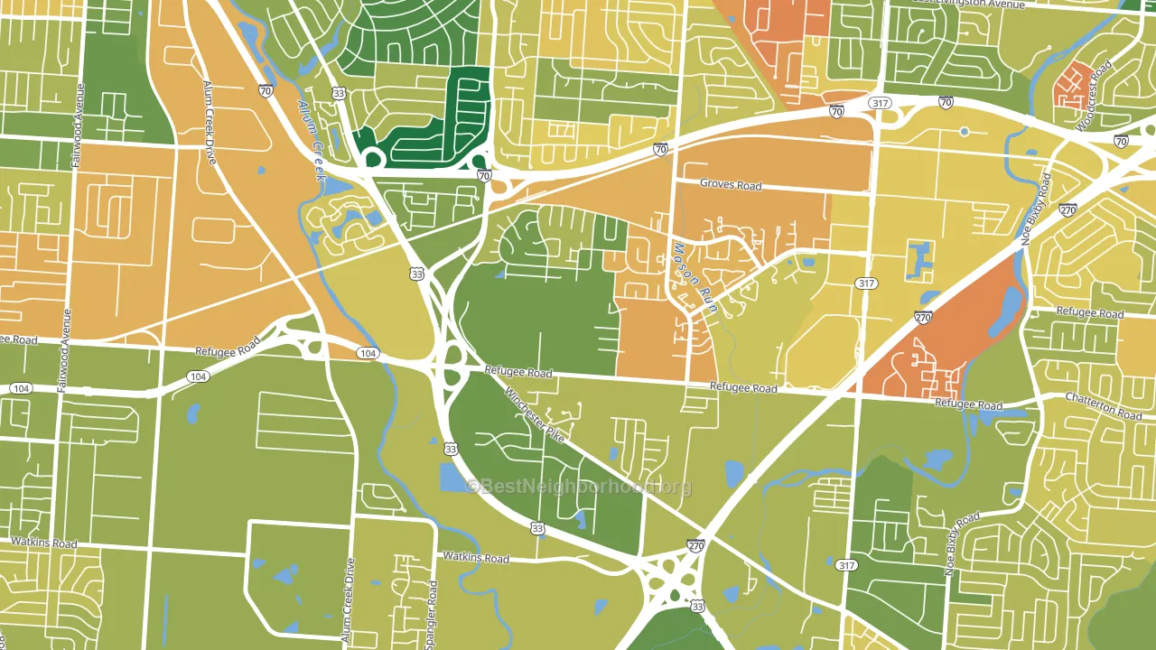 Glenbrook, Columbus, OH block-group voter-turnout map