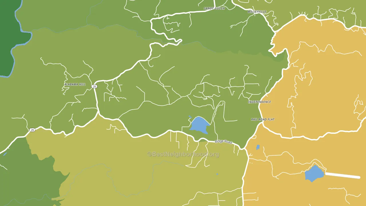 Glencoe, CA block-group voter-turnout map