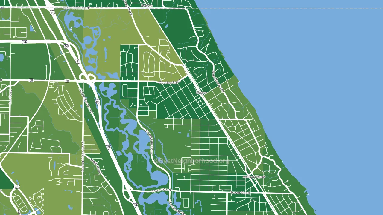 Glencoe, IL block-group voter-turnout map