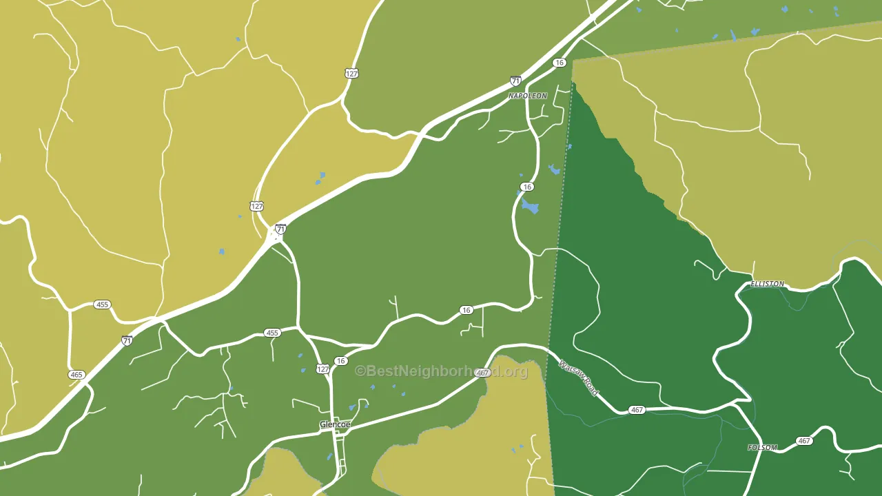 Glencoe, KY block-group voter-turnout map