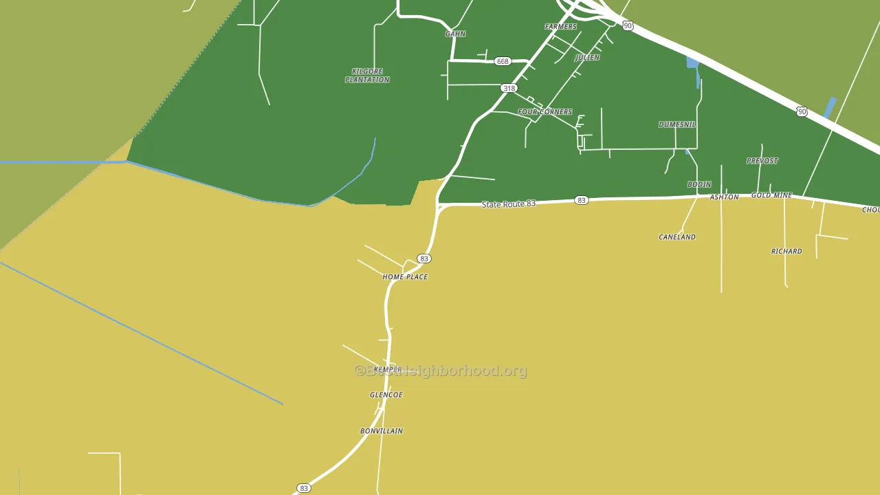 Glencoe, LA block-group voter-turnout map
