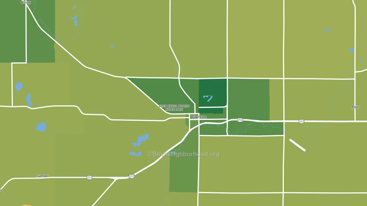 Glencoe, MN block-group voter-turnout map