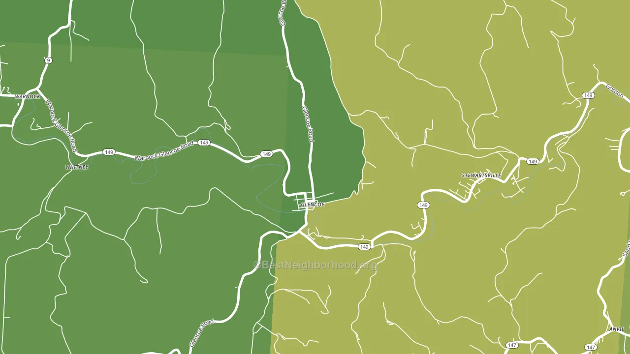 Glencoe, OH block-group voter-turnout map