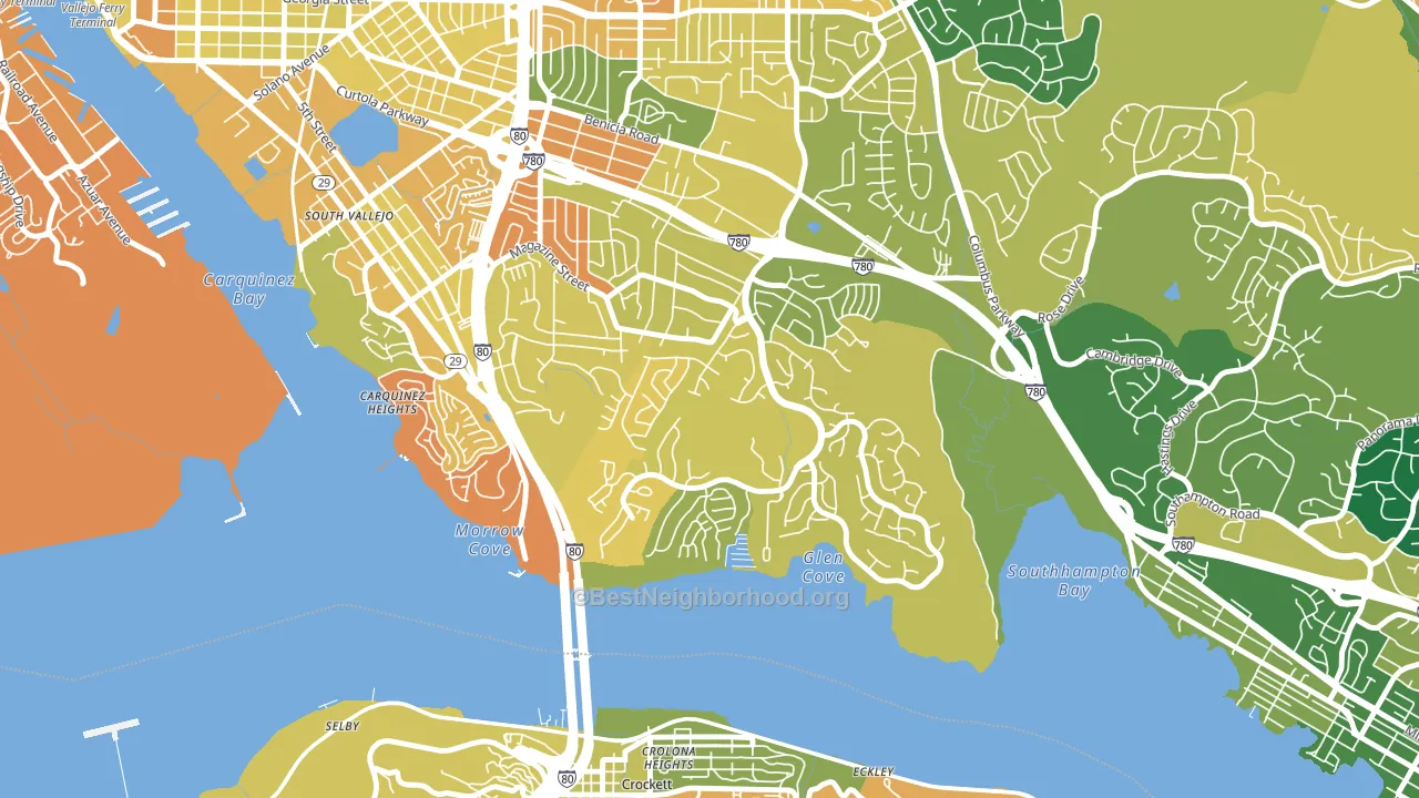 Glencove, Vallejo, CA block-group voter-turnout map