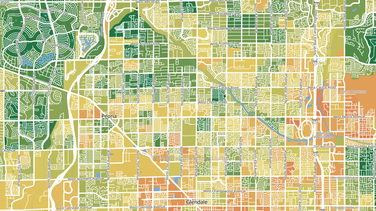 Glendale, AZ block-group voter-turnout map