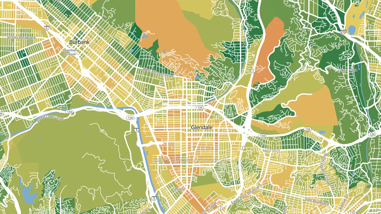 Glendale, CA block-group voter-turnout map