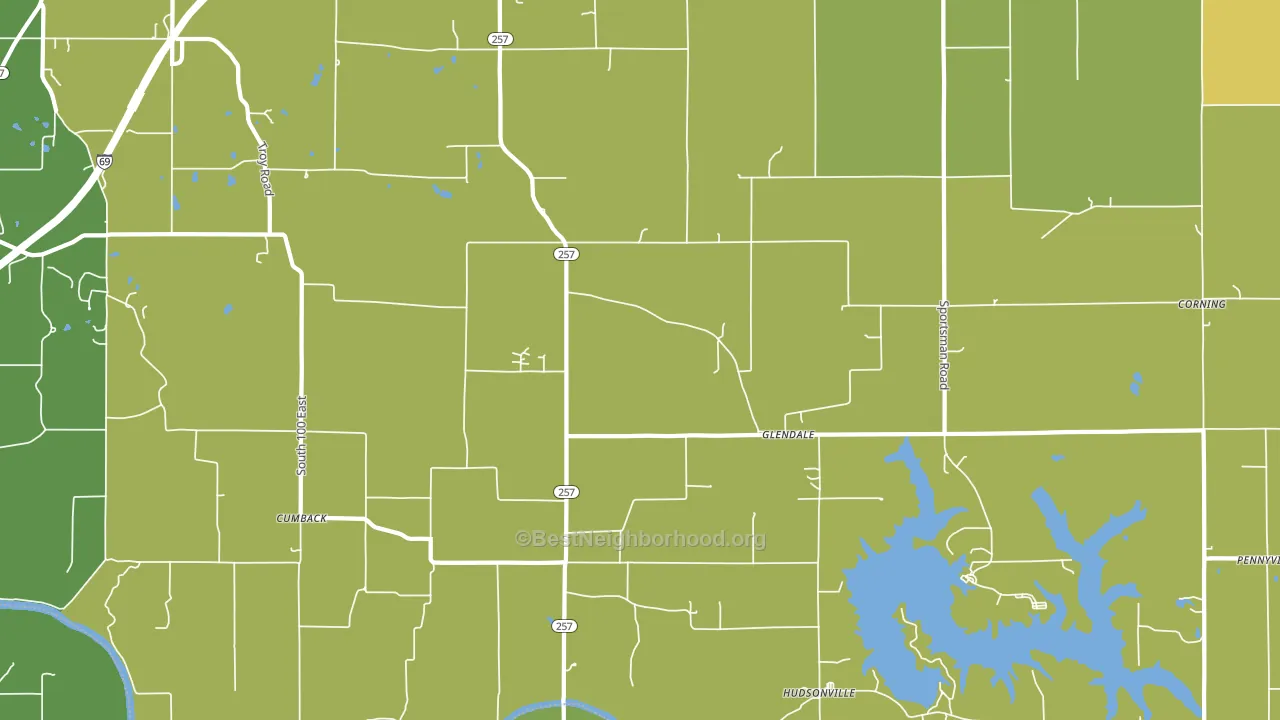 Glendale, IN block-group voter-turnout map