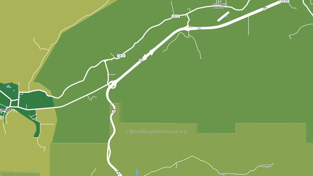 Glendale Junction, OR block-group voter-turnout map