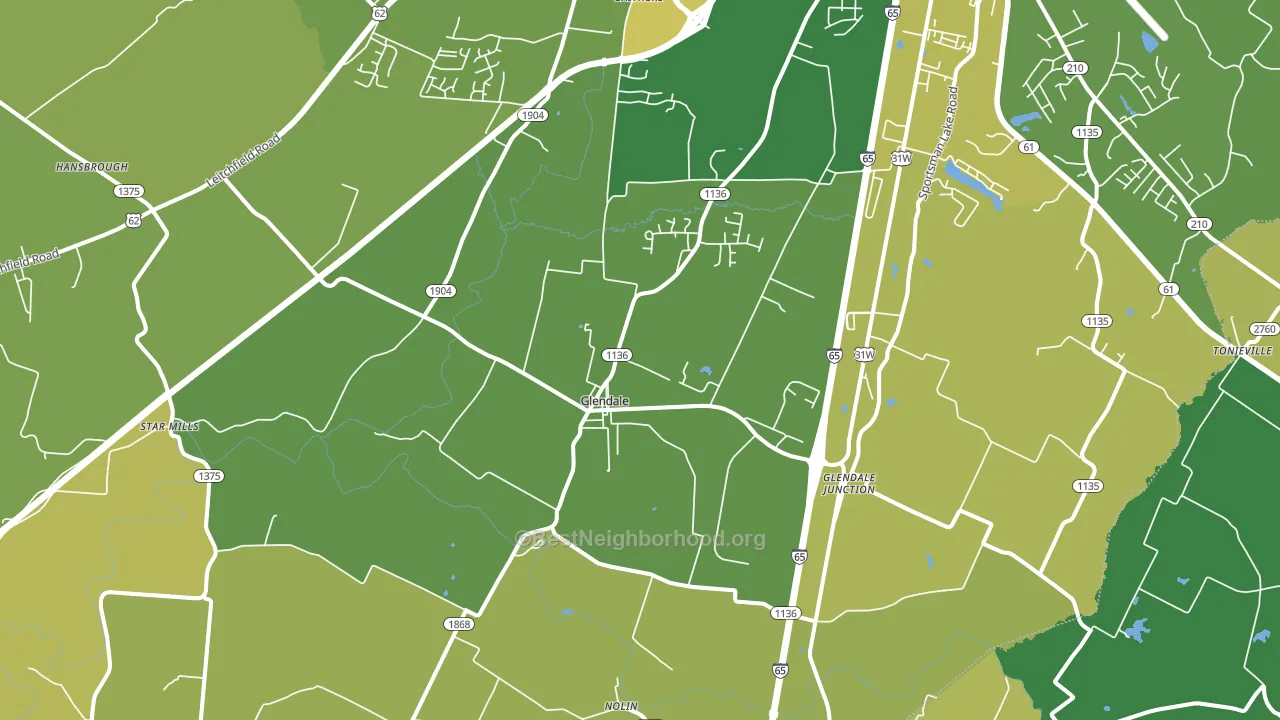 Glendale, KY block-group voter-turnout map