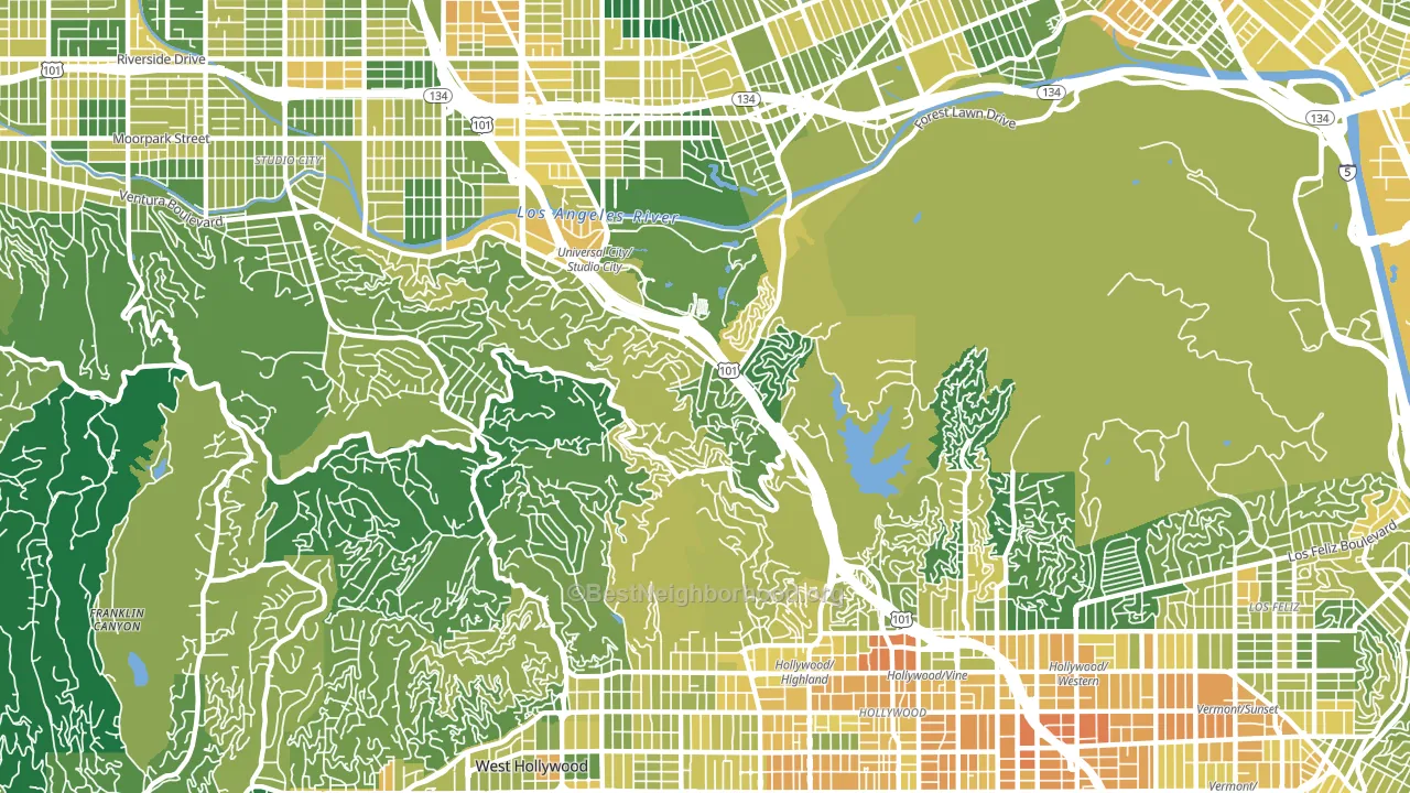 Glendale, Los Angeles, CA block-group voter-turnout map