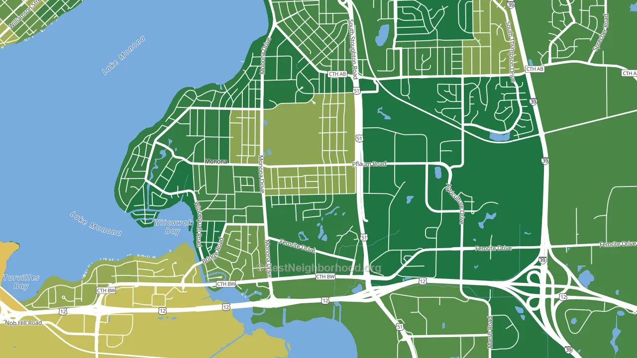 Glendale, Madison, WI block-group voter-turnout map