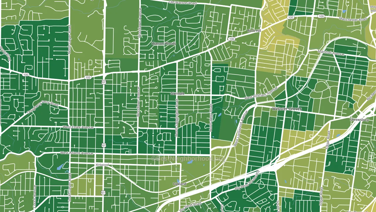 Glendale, MO block-group voter-turnout map