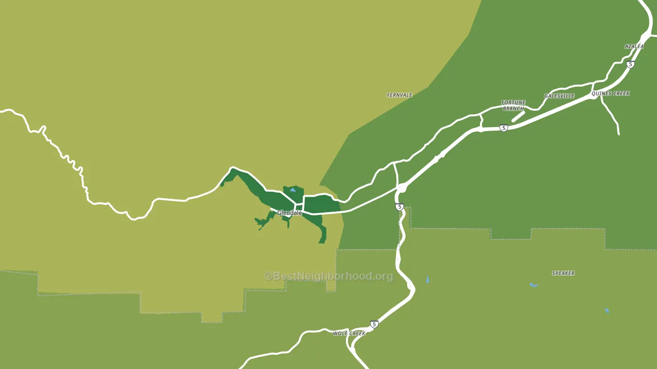Glendale, OR block-group voter-turnout map