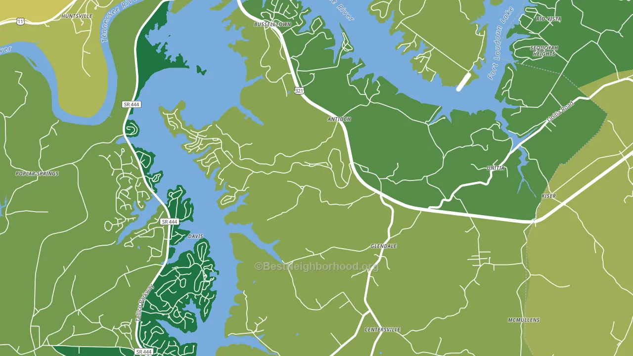 Glendale, TN block-group voter-turnout map