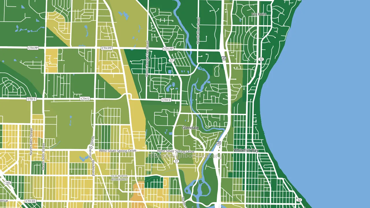 Glendale, WI block-group voter-turnout map