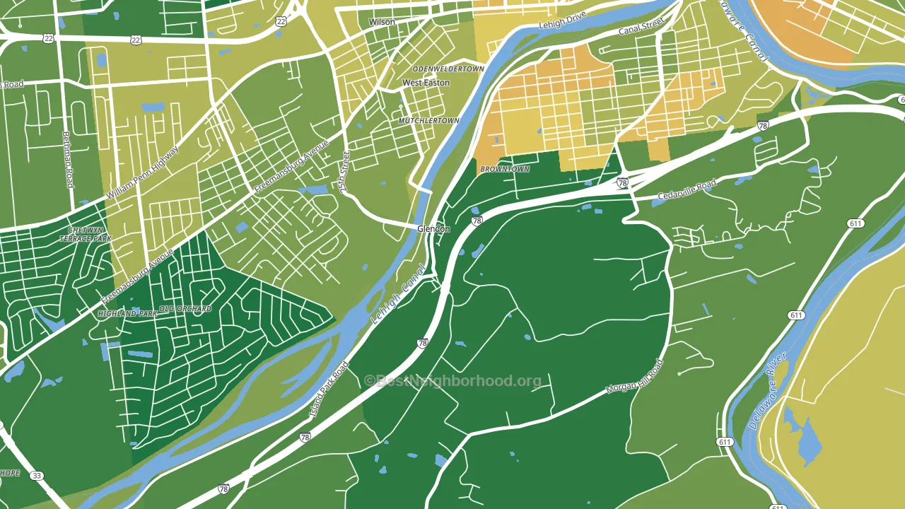 Glendon, PA block-group voter-turnout map