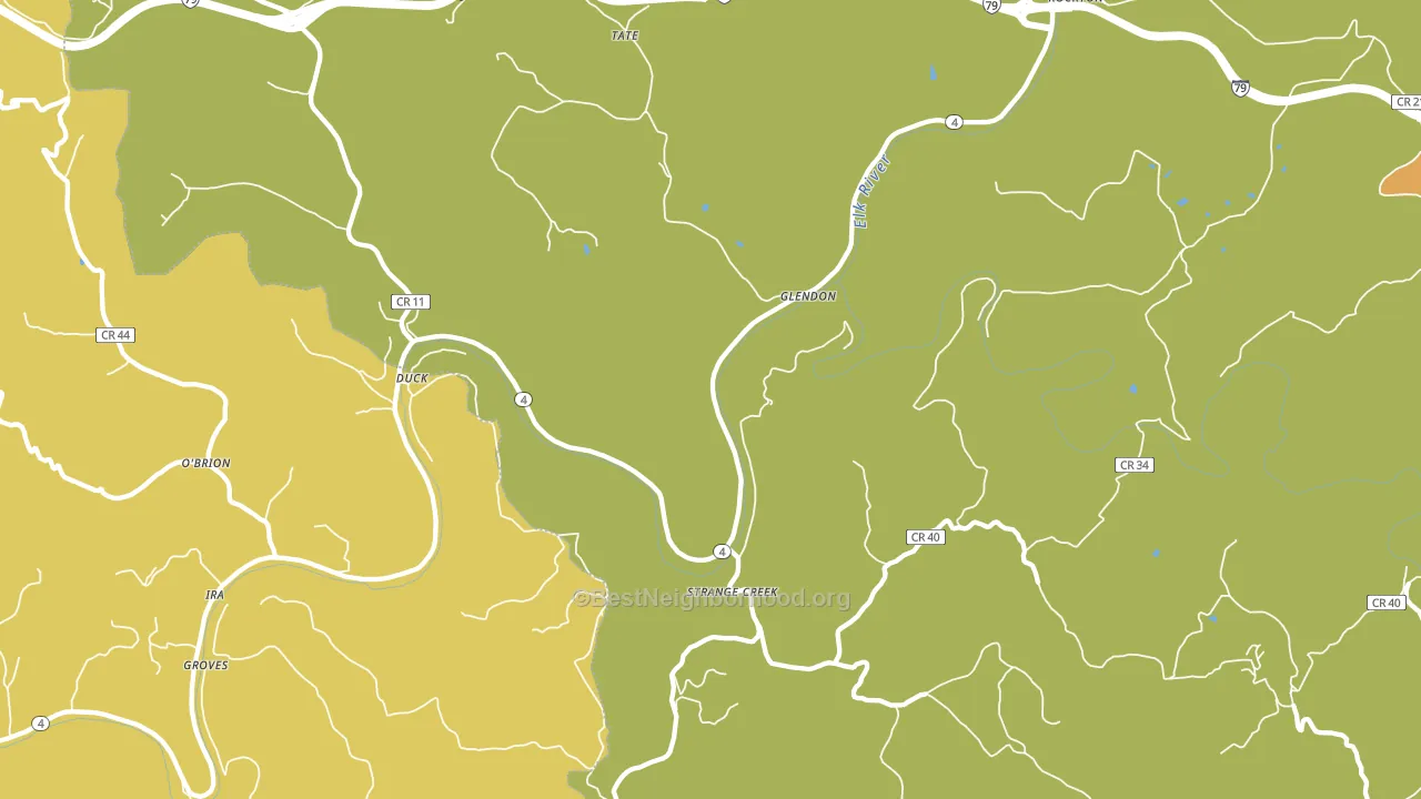 Glendon, WV block-group voter-turnout map
