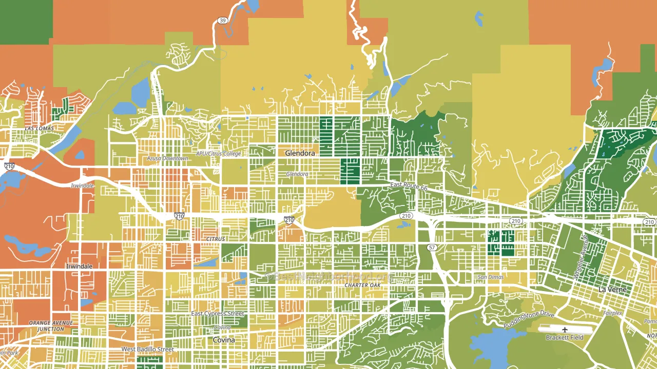 Glendora, CA block-group voter-turnout map