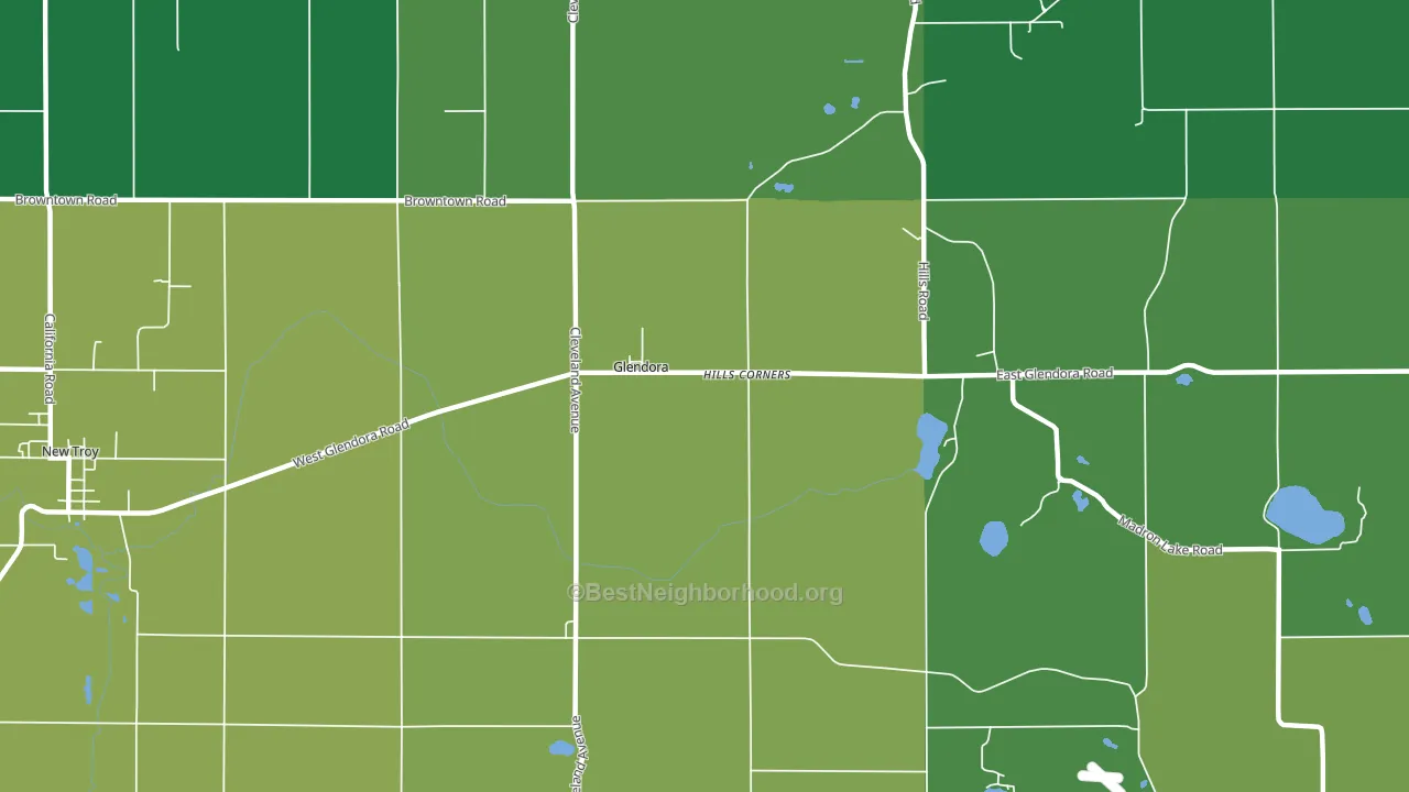Glendora, MI block-group voter-turnout map