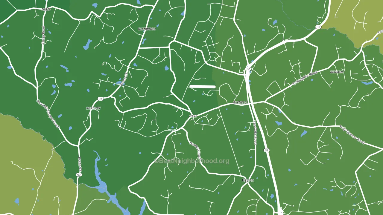 Glenelg, MD block-group voter-turnout map