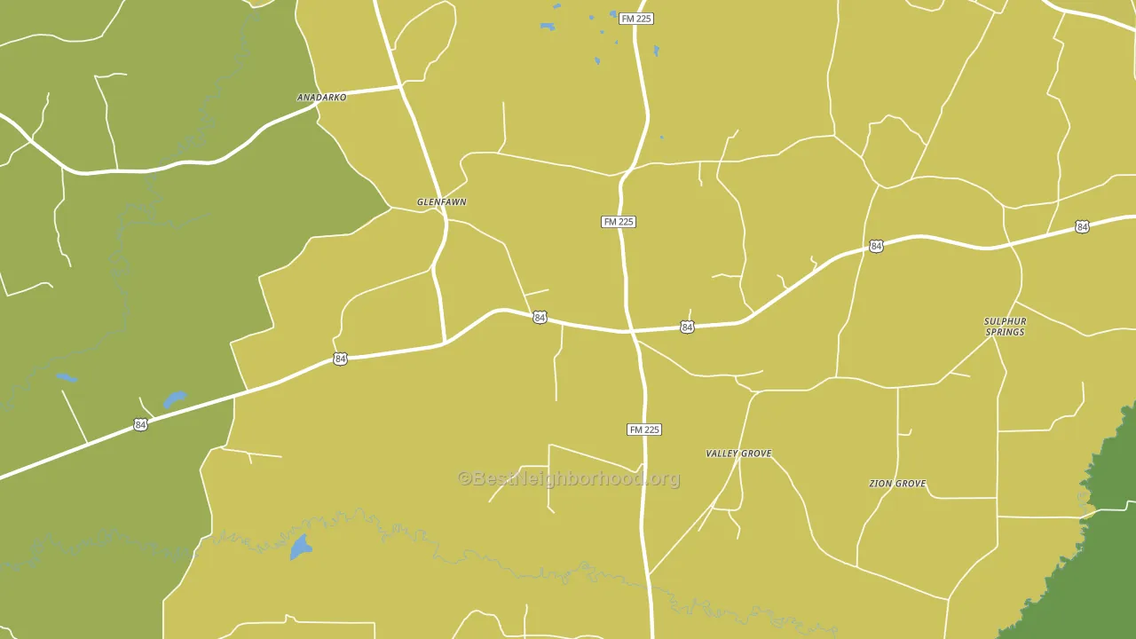 Glenfawn, TX block-group voter-turnout map
