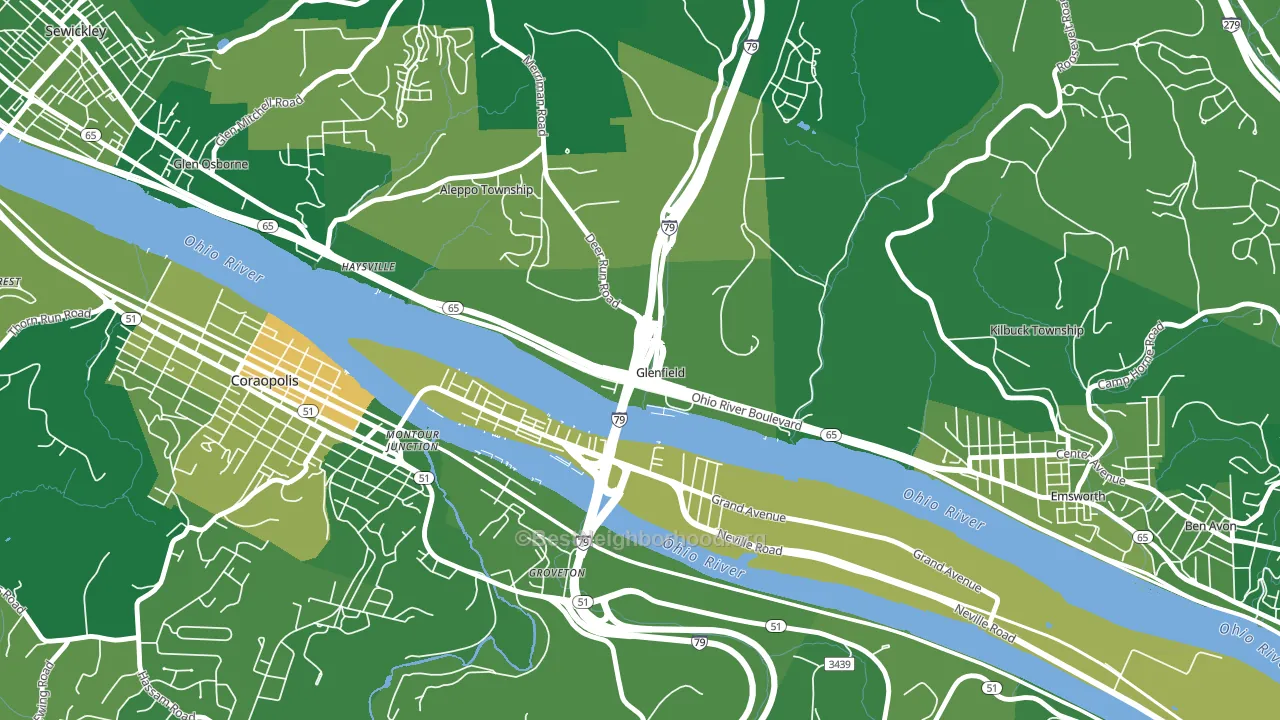 Glenfield, PA block-group voter-turnout map