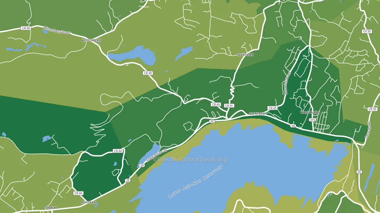Glenford, NY block-group voter-turnout map